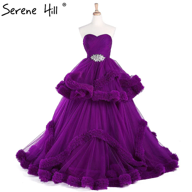 Purple Strapless Sexy Tulle font b Wedding b font Dresses 2017 Diamond font b Bridal b