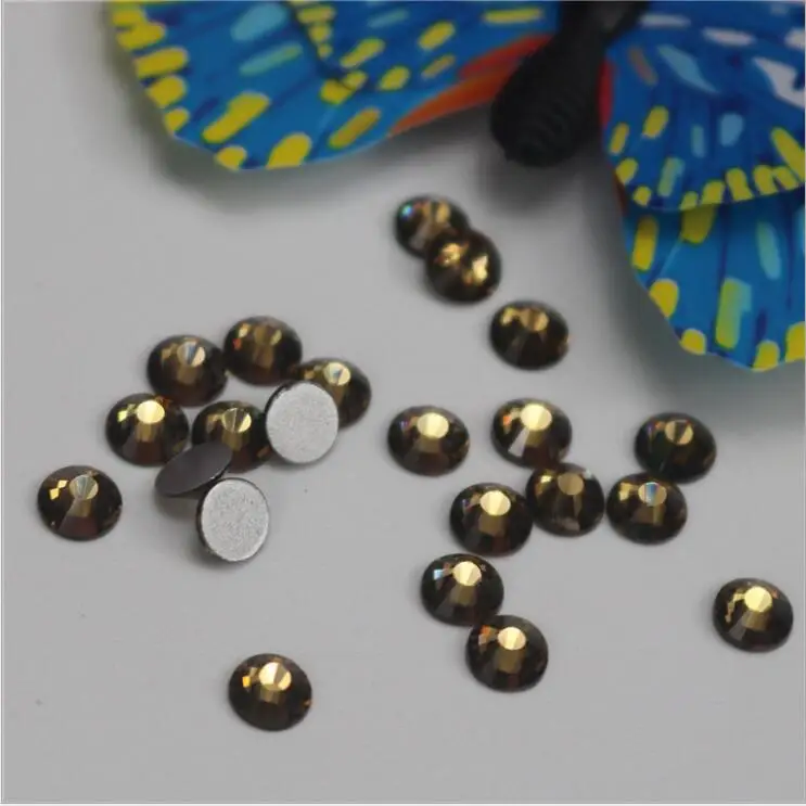 PEACE smoked topaz&amp topaz AB non hotfix SS16 SS20 Non Hot-fix Rhinestones Glass Stones Glue on Nails art Loose | Дом и сад