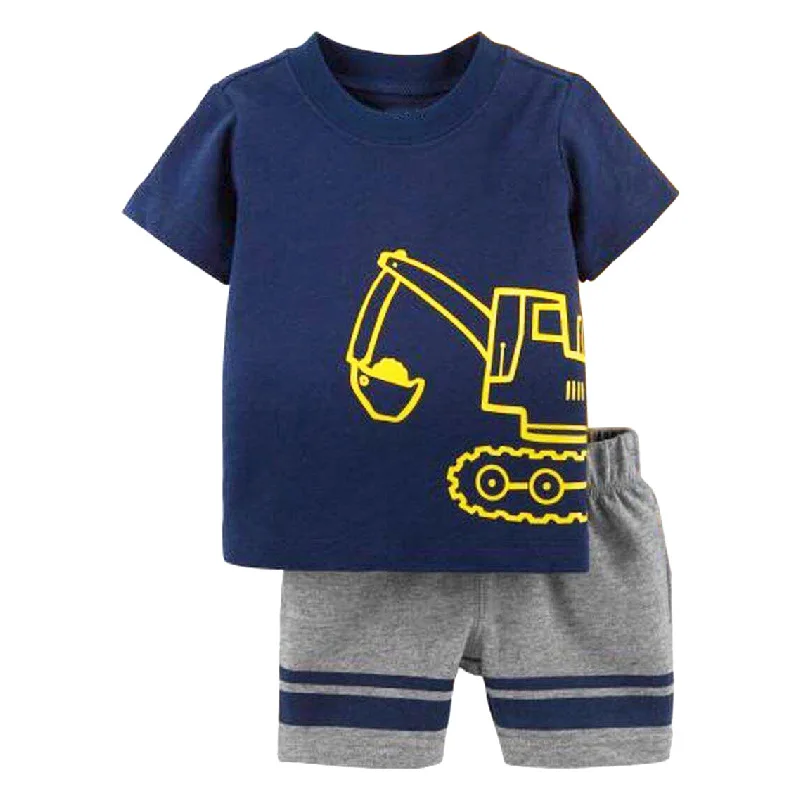 Baby Boy Clothes Suit Humpback Whale T-Shirts Striped Shorts Pants Sea Children Outfit Summer Cotton Jumpsuit Sets 0-2 Year - Цвет: B42