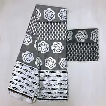 Африканская ткань Шелковый воск цифровая печать на ткани Горячая новые Африканские Восковые шелковые ткани с шифоновый комплект для вечернего платья