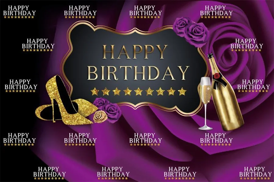 Photo Backdrops Happy Women Fabulous Birthday Party 30 40 50th High Heels Party Banner Photo Backgrounds Photocall Photo Studio - Цвет: NWH06008