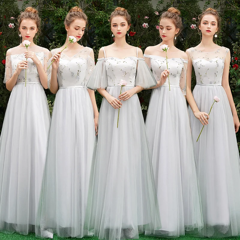 Beauty-Emily кружевные платья подружки невесты длинного размера плюс для женщин А-силуэта с коротким рукавом Vestido da dama de honra