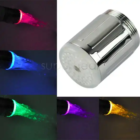 Лидер продаж пластиковые воды Glow смесители для душа LED multicolor светодиодные кран раковина из нержавейки rc-f04 - изображение