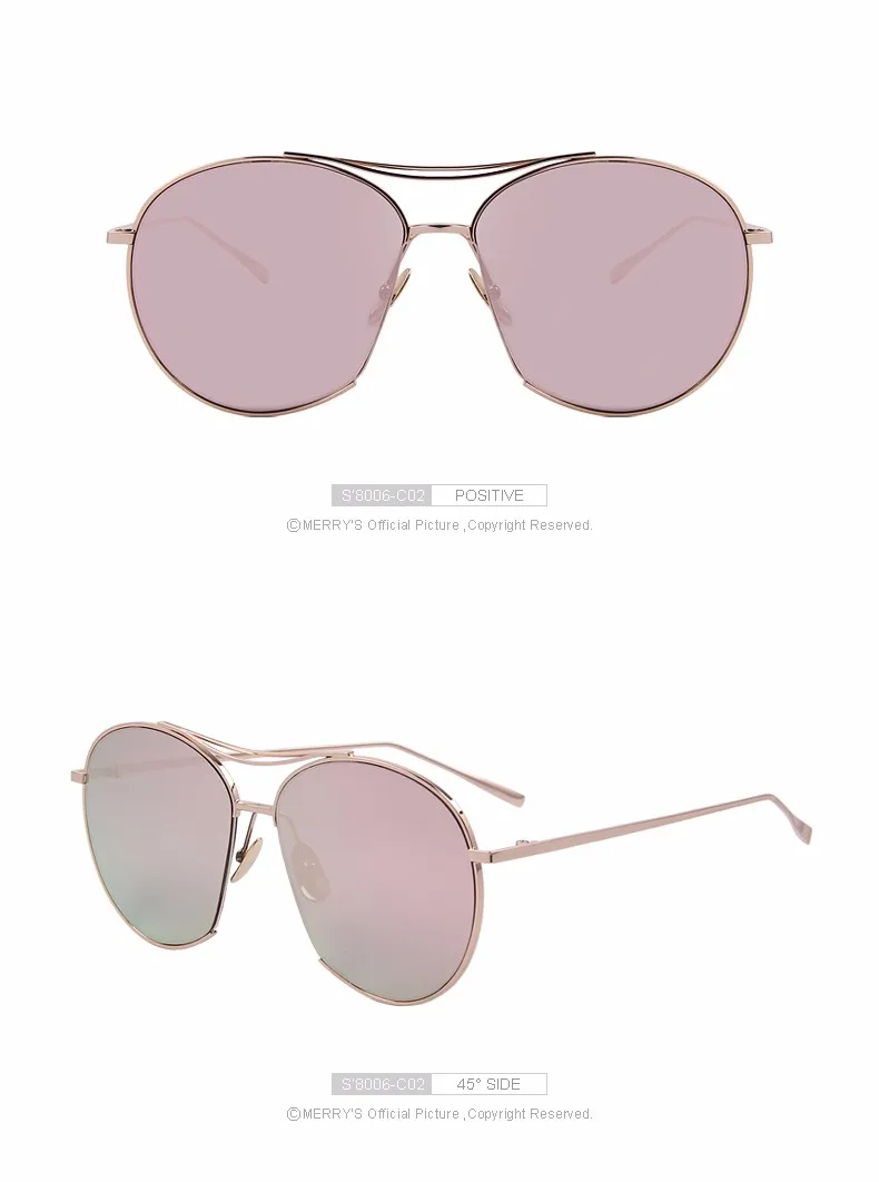 MERRYS женские модные солнцезащитные очки, классические брендовые дизайнерские солнцезащитные очки, винтажные двойные лучевые очки с металлической оправой S8006