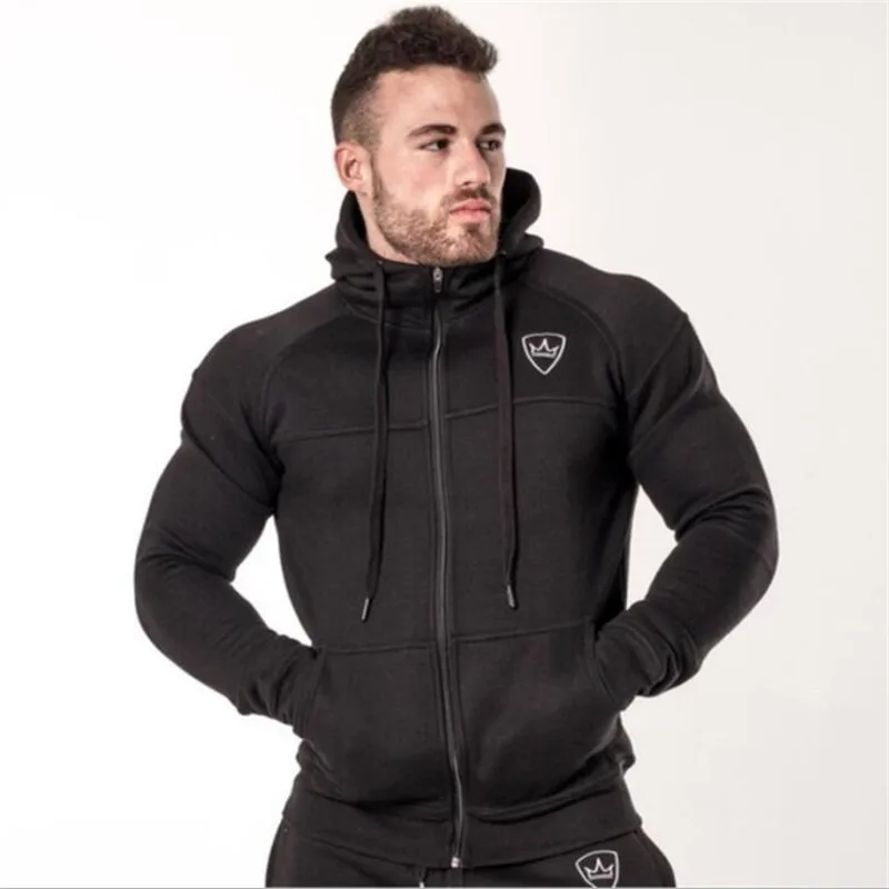 

2018 Winter New Men Cotton Hoodie Sweatshirt Man Casual Fashion Sportswear Male Gyms Fitness Hoodies Workout Tops Brand Clothing