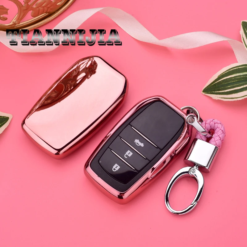 

Tpu For Toyota Hilux Fortuner Land Cruiser Camry Silicone Remote Key Case Fob Shell Cover Skin Holder 3 Button 2016 2017 2018