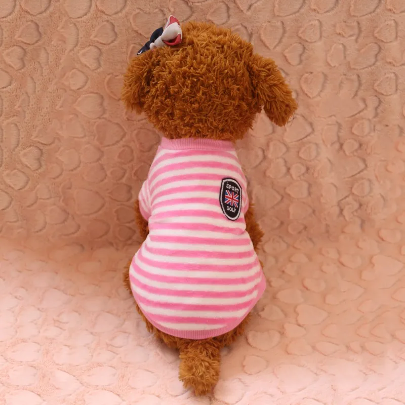 Маленькая Собака Одежда Щенок Pet Товары для собак рубашка костюм модная одежда в полоску