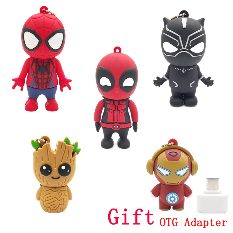 Мультфильм USB 2 0 флешка 32 гб Marvel Usb Flash Drive Человек паук флешки 4 ГБ 8 16 64 флэшка U диск