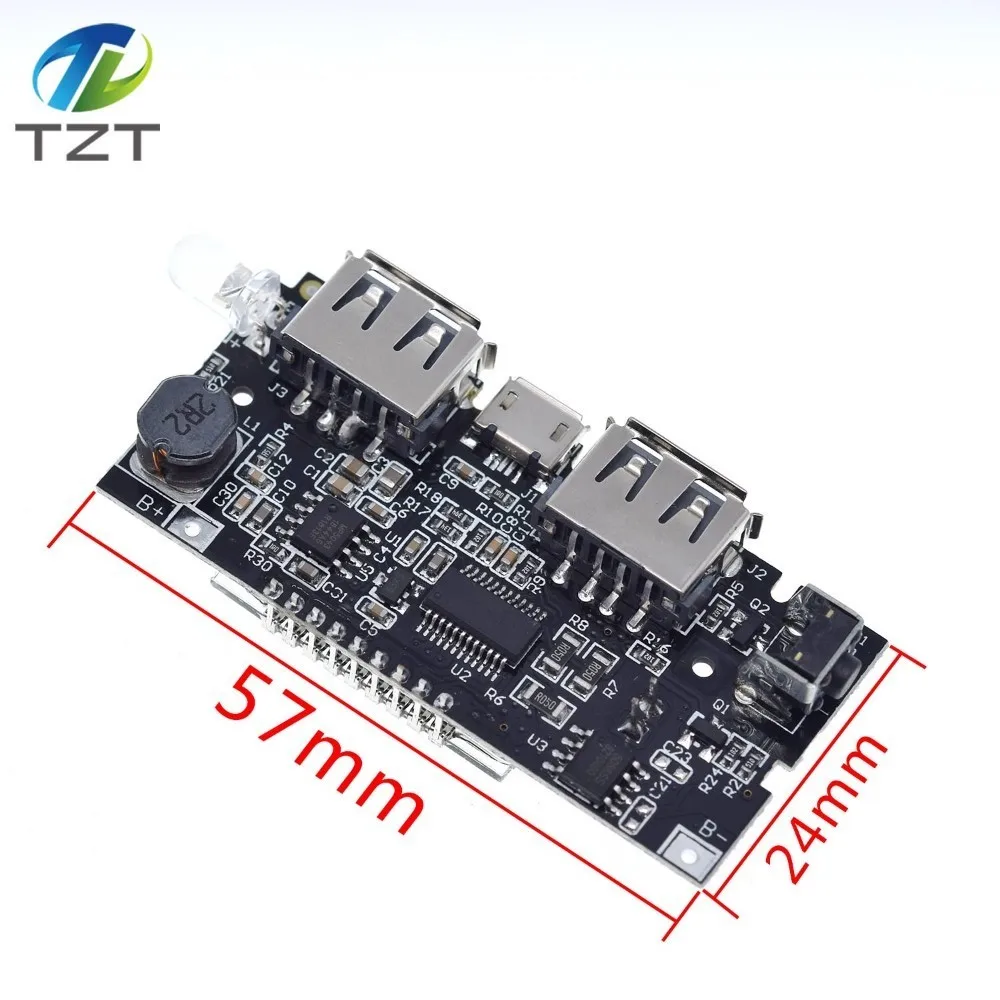 Двойной USB 5 в 1 а 18650 Мобильный Внешний аккумулятор зарядное устройство PCB модуль