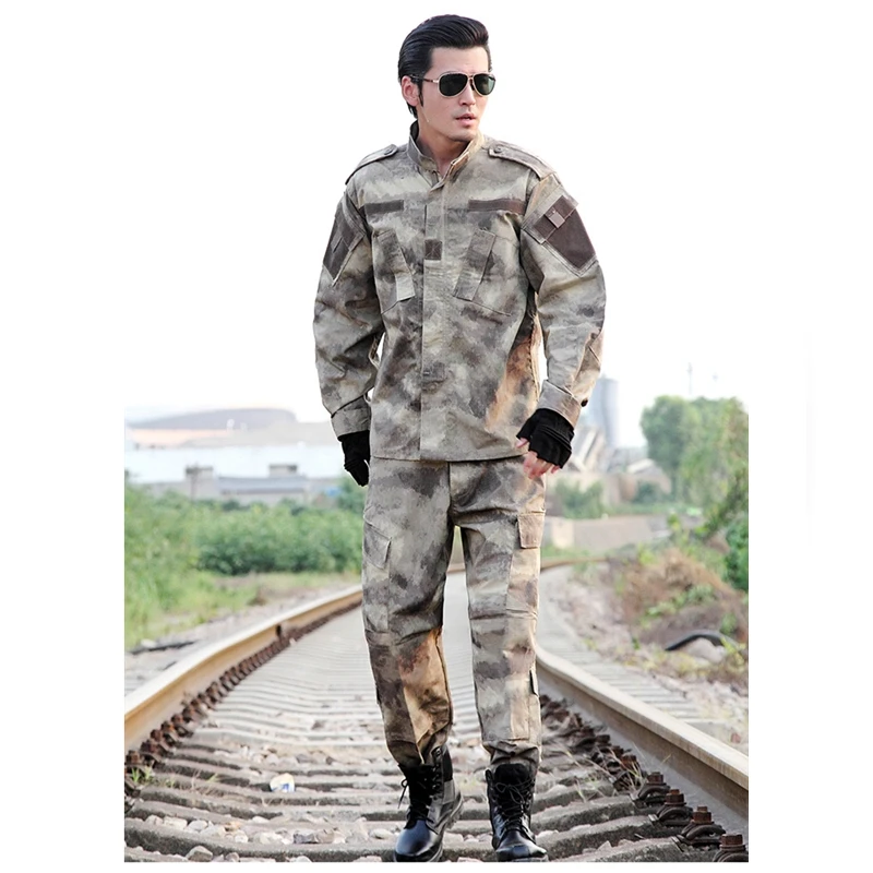 

A TACS Men Women combat military tactical uniform jacket + pants top quality uniform set outdoor hunting ghillie suits