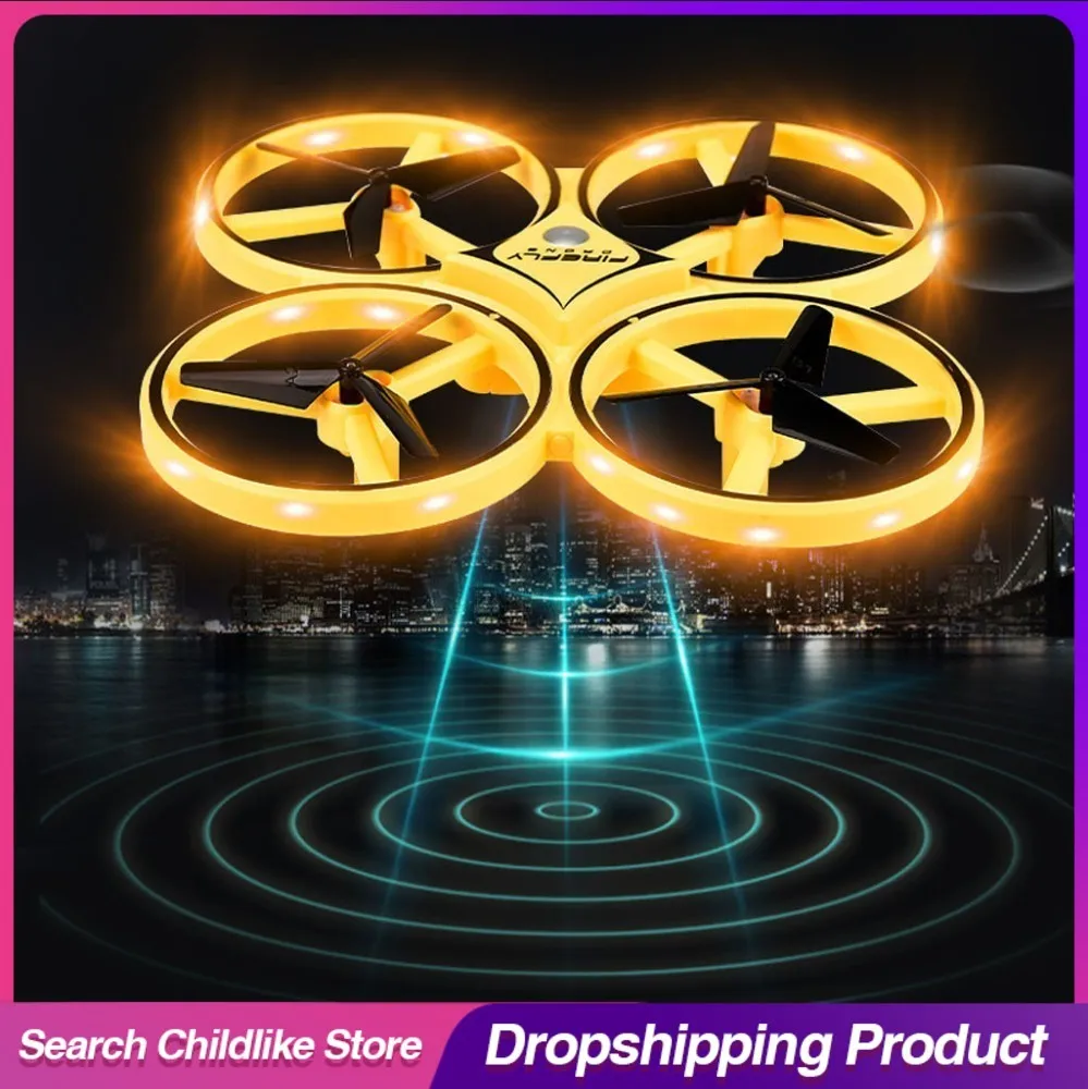 

RC Drone 2 Controllers Mini Quadcopter Induction Drone Smart Watch Remote Sensing Gesture UFO Somatosensory Noctilucent