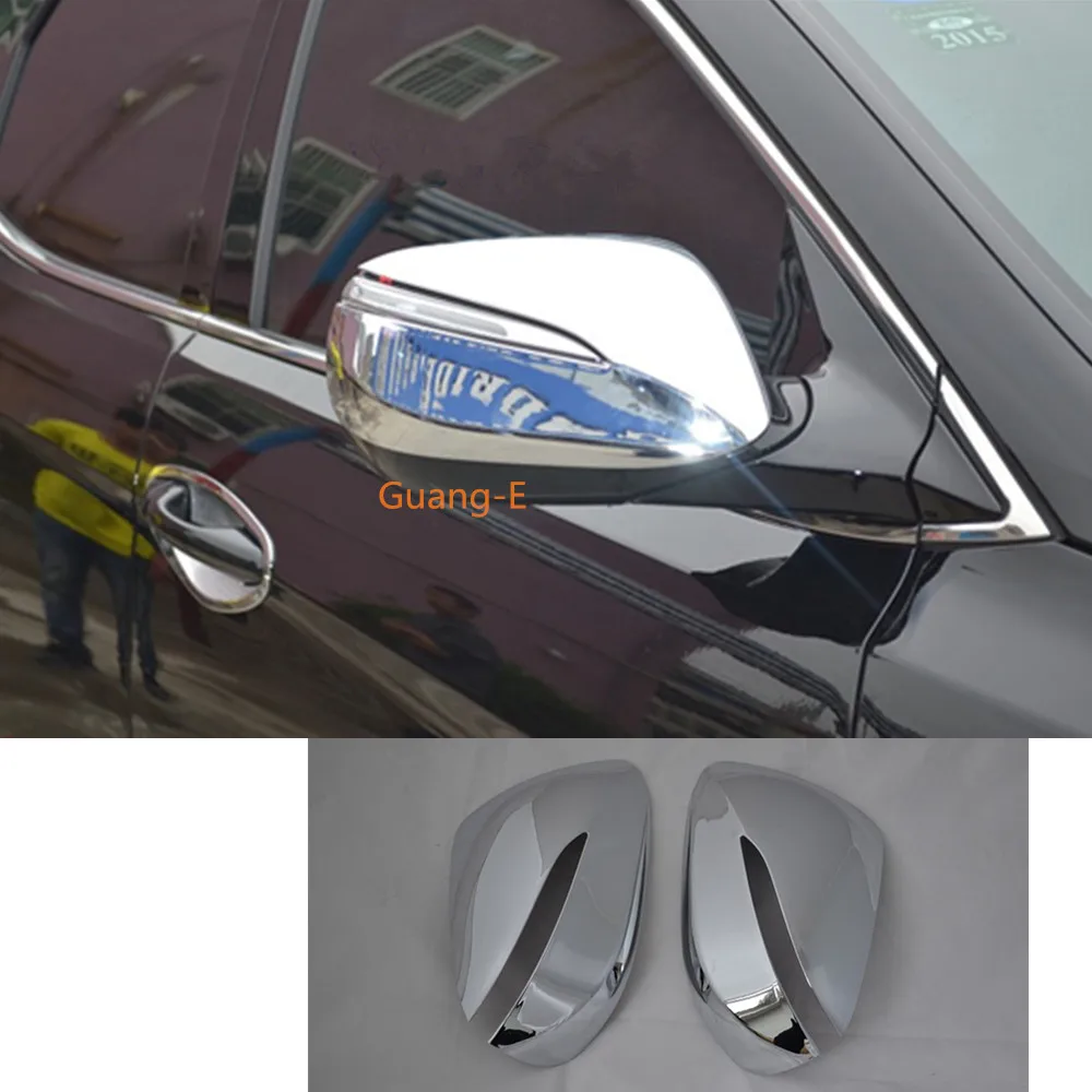 

Car ABS chrome sticks rear view Rearview Side glass Mirror Cover trim frame 2pcs for Hyundai IX45 SantaFe Santa Fe 2013-2018