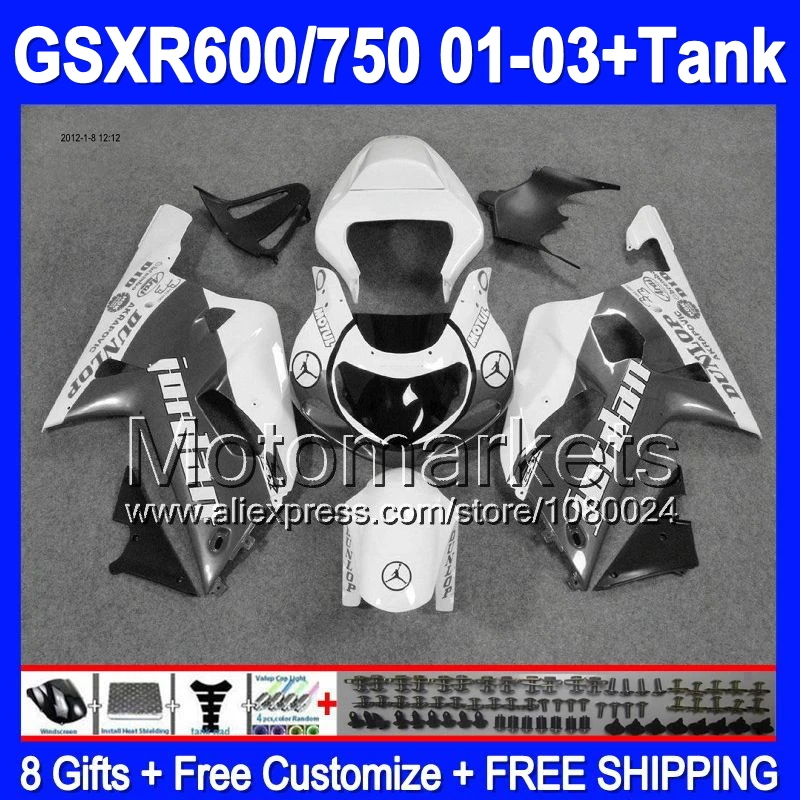 + Бак для SUZUKI 2001 2002 2003 иордания серый GSXR 600 GSX-R600 4K3356 GSXR-600 K1 белый GSX R600 GSXR600 01 02 03