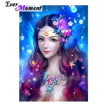 

Ever Moment Diamond Painting Handmade Girl Flower Dreamlike Full Square 5D DIY Diamond Embroidery Diamond Embroidery 3F1162