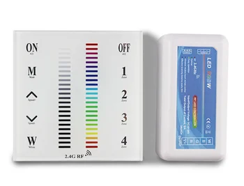 

Wireless 2.4G RF 4-Zone Wall-Mount Smart Panel Controller RGB+RGBW+CCT LED Light Bulb,Spotlight,Downlight,Flood Light contoller