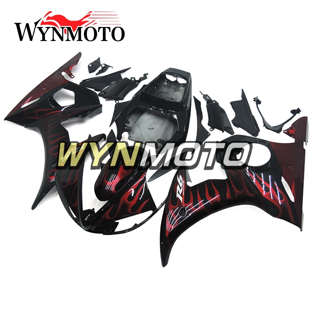 Полный комплект пластмассовых обтекателей ABS для Yamaha YZF R6 2005 год мотоциклов