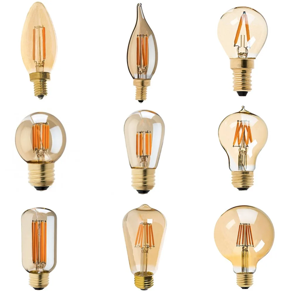 Dimmable Vintage font b LED b font Filament font b Bulb b font Golden Tint C35