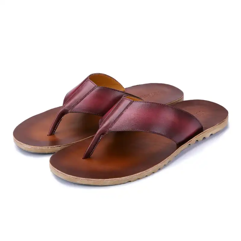 cheap leather flip flops