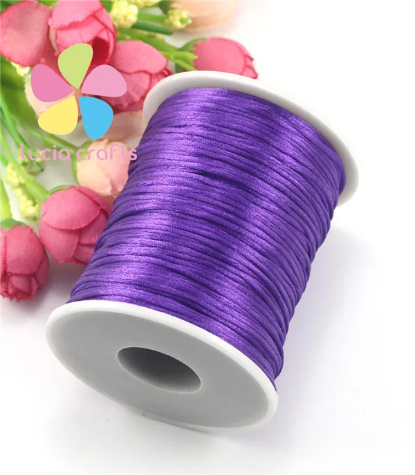 1 рулон/лот(около 20 ярдов) 2 мм полиэфирный ювелирный шнур веревочный китайский узел нить ремешок 033002009 - Цвет: Purple