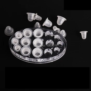 

Cheapest 3pc Acrylic tattoo ink pigment holder permanent makeup accessary Rectangle/Round/oval microblading Pigment Cup Cap Rack