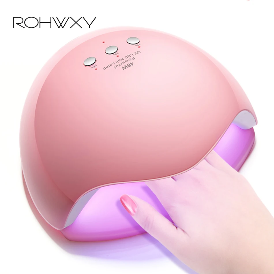 

ROHWXY 48W Nail Lamp For Manicure Sun Light Nail Dryer UV LED Ice Lamp For Drying All Gel Polish Varnish Hybrid Nail Art Machine