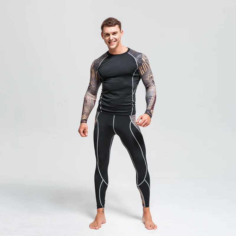 

Teen Thermal Underwear Set Winter Warm Training Quick dry Clothes Long johns Winter Thermal Underwear Rash Guard mens Sport suit
