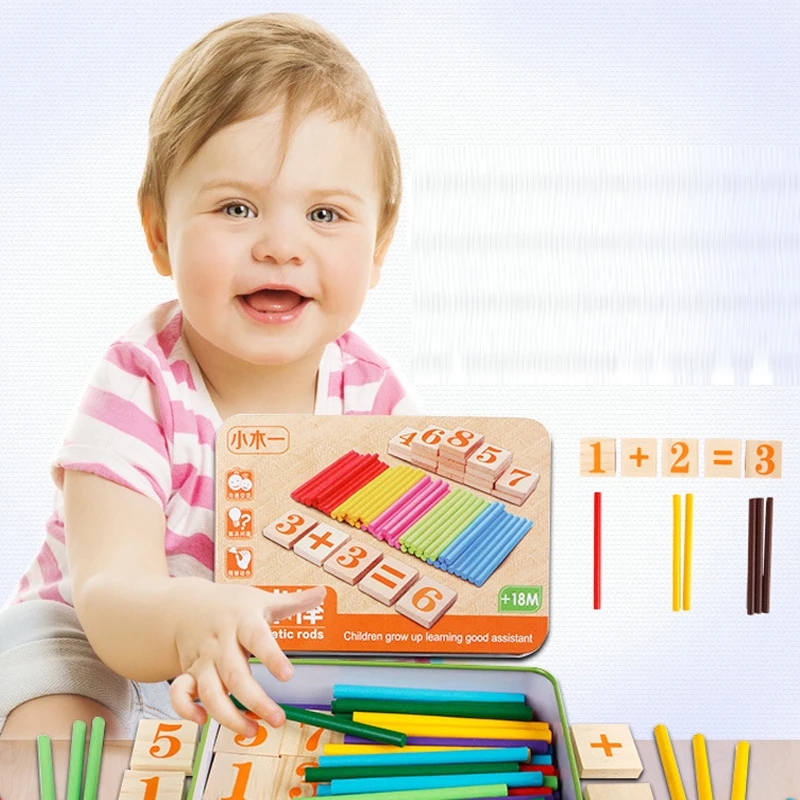 Children Wooden Mathematics Puzzle Toy Kid Educational Number Math font b Calculate b font Game Toys