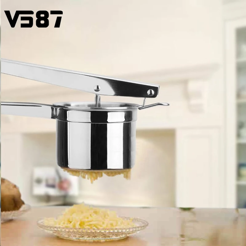Kitchen Garlic Press Stainless Steel Folder Garlic Thickening Device Manual Large Masher Ricer Puree Vegetable Fruit Press Tools