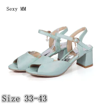 

Summer Pumps Ankle Strap Women Sandals Peep Toe High Heels Woman Gladiator Sandals High Heel Shoes Plus Size 33 - 40 41 42 43