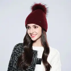 Дамские уличные Вязание шляпа девушки осень-зима шерсть Кепки студентов свернувшись кроличьим мехом теплая защита для ушей и волос