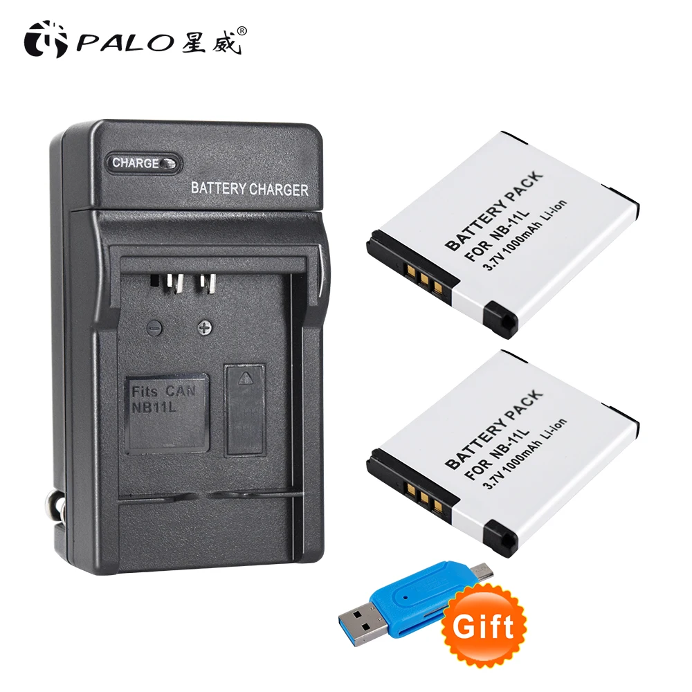 

2Pcs 1000mAh NB-11L NB 11L NB11L Camera Battery + LED Charger for Canon A2600 A3500 A4000IS IXUS 125 132 140 240 245