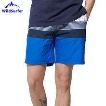 WildSurfer Для мужчин в полоску пляжные шорты летние Быстросохнущие шорты костюм для серфинга хлопковые бермуды брюки Плавание сундук короткие SP73