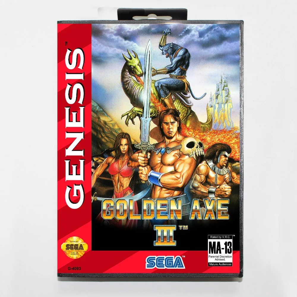 Игровой картридж Golden Axe III 16 бит игровая карта MD с розничной коробкой для Sega Mega Drive