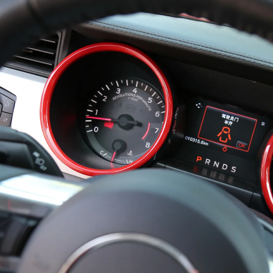 Автомобильный Стайлинг приборной панели на выходе рамка кольцо Декоративные Чехлы планки Интерьер Литье ABS для Ford Mustang Up