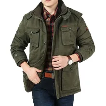 Новая мода зима теплая флисовая парка Для мужчин Smart пиджак в повседневном стиле военные Стиль воротник стойка Верхняя одежда ветровка человек одежда