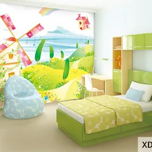 Заказная ткань и текстильные обои для стен моющийся матовый шелк для детей Детская гостиная фрески пейзаж облако домашний декор