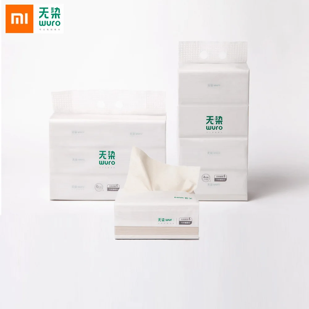 4/6 упаковок семейные салфетки Xiaomi Wuro туалетная бумага антибактериальная ткань