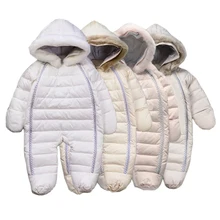 2016 Kids winter outerwear brand High Quality Baby Rompers Boys Costume Girls Warm Clothes Kid Jumpsuit Children Baby Wear