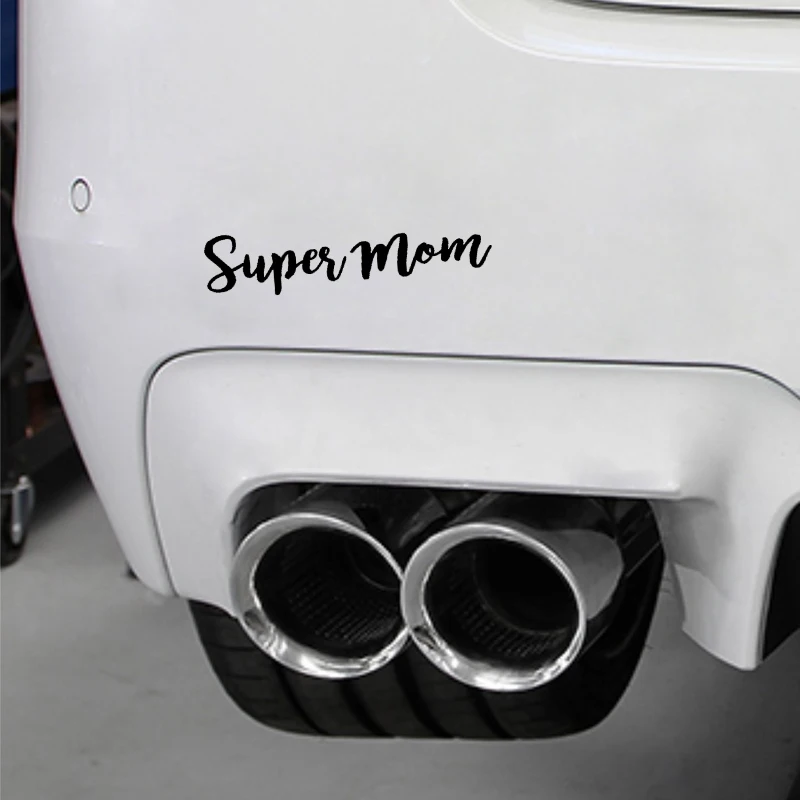 QYPF 16 3 см * 6 Модный виниловый текстовый стикер Super Mom для автомобиля наклейка