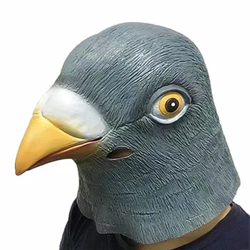 

New Pigeon Mask Latex Giant Bird Head Halloween Creepy Pigeon Head Mask 3D Latex Prop Animal Cosplay Costume Party Halloween