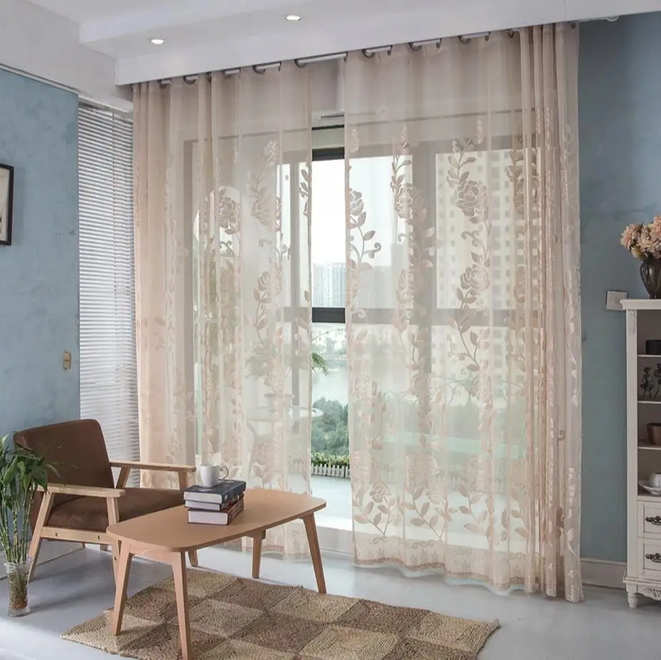 Jacquard Bianco Garza Ombra Peonia Di Alta Qualità Finito