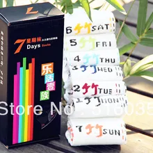 Мужские носки из бамбукового угля, новинка, носки 7 дней недели, удобные мягкие Повседневные носки