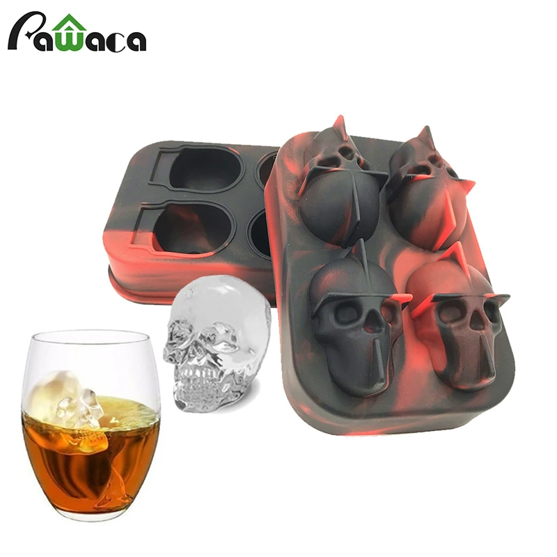 

Camo Ice Cube Trays 3D Skull Shaped Silicone Ice Marker Chocolate Candy Ice Cube Mold Tray Ice Cream Tools Party Bar Accessories