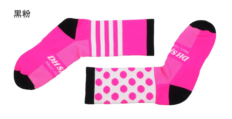 Брендовые новые профессиональные мужские и женские носки для велоспорта дорожные велосипедные носки для бега на открытом воздухе, компрессионные носки для альпинизма - Цвет: Розовый