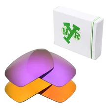 2 пары Mryok поляризованные Сменные линзы для солнцезащитных очков Оукли Badman огненный красный и плазменный фиолетовый