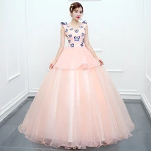 Недорогие подростковые платья с v-образным вырезом пикантные платья для девочек Vestidos De 15 Anos бальное платье аппликация без Рукавов Сладкий 16 vestido de festa