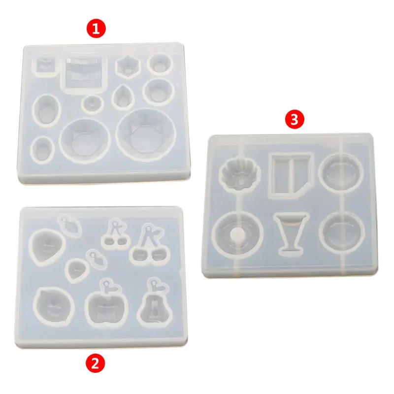 

Creative DIY Crystal Epoxy Mold Fruit Strawberry Cherry Earrings Handmade Making Pendant Dessert Mirror Mould