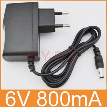 

500PCS High quality AC 100V-240V Converter Switching power adapter DC 6V 800mA 0.8A Supply EU Plug 2M cable DC 5.5mm x 2.1mm
