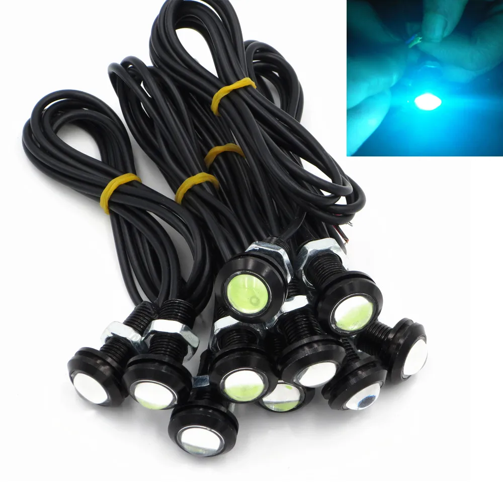 

XYIVYG 10PCS 9W LED Ice Blue Car Motorcycle Eagle Eye Backup Light DRL Fog Driving Lamp 12V 24V Lamp 18MM