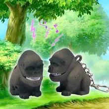 Creative sound light black chimpanzees LED key chain LED Flashlight personality gift for children wholesale